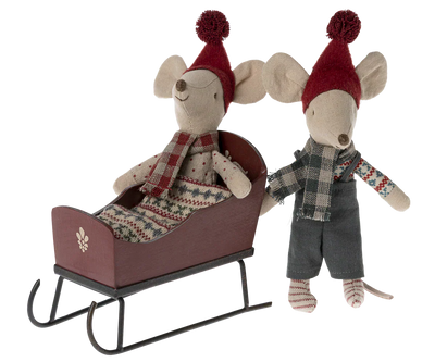 Maileg Sleigh, Mouse - Red