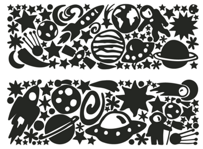 Space Adventure Series Glow in the Dark Wall Stickers