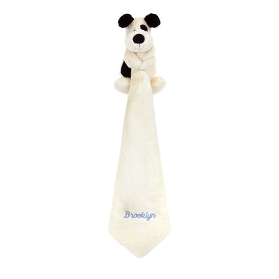 Personalised Bashful Black & Cream Puppy Soother