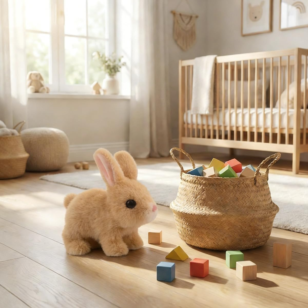 Brown Interactive Hopping Bunny Toy with Sound & Moving Ears