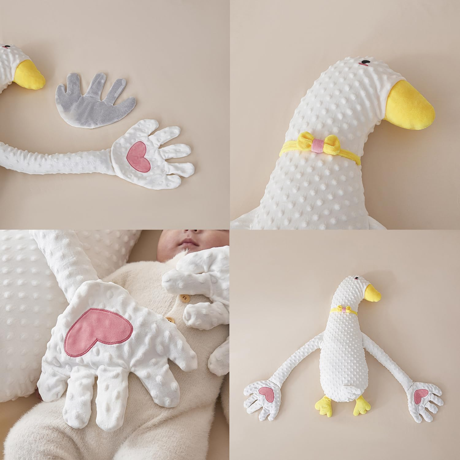 Interactive Goose Plush Toy with Patting Motion Soft Soothing Gift