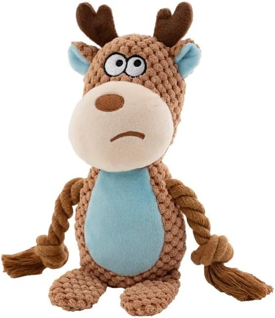 Elk Squeaky Dog Toy Plush Crinkle No Stuffing Chew Toy