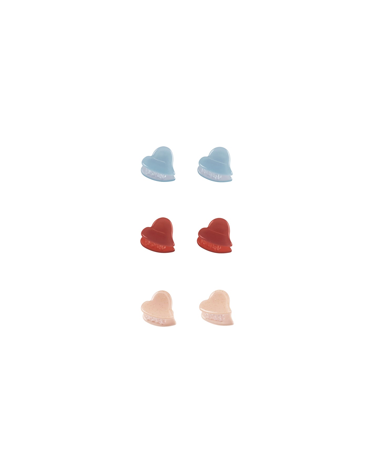 Rylee + Cru Heart Mini Clips || Light Blue, Poppy, Shell