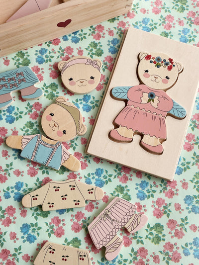 Konges Sløjd Wooden Teddy Dress Up Puzzle
